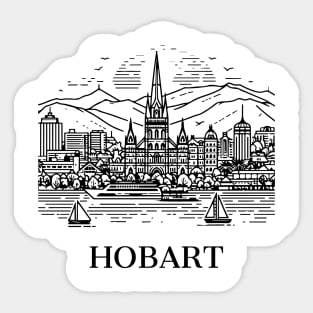 hobart line art illustration Sticker